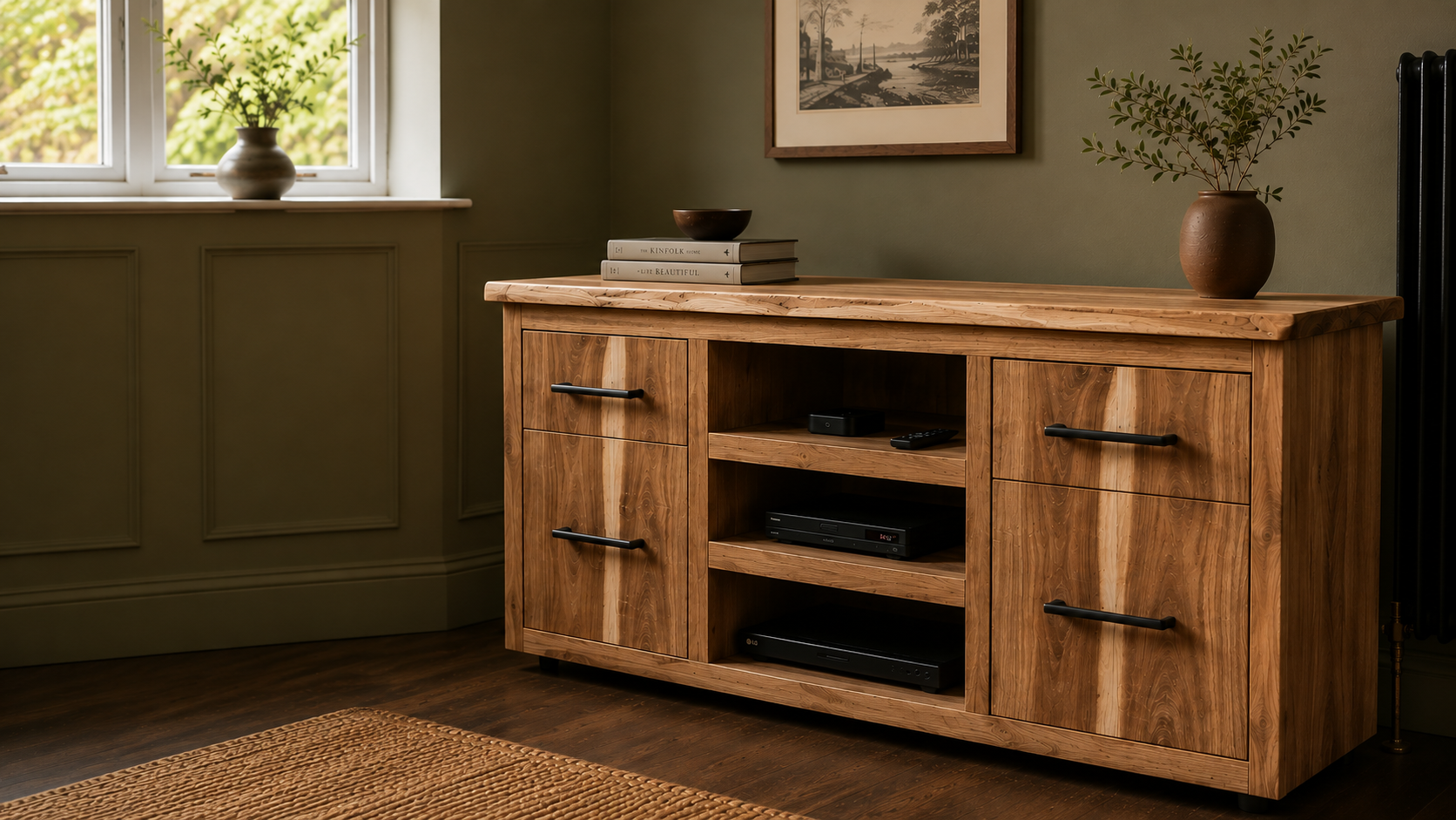 Handcrafted bespoke TV cabinet